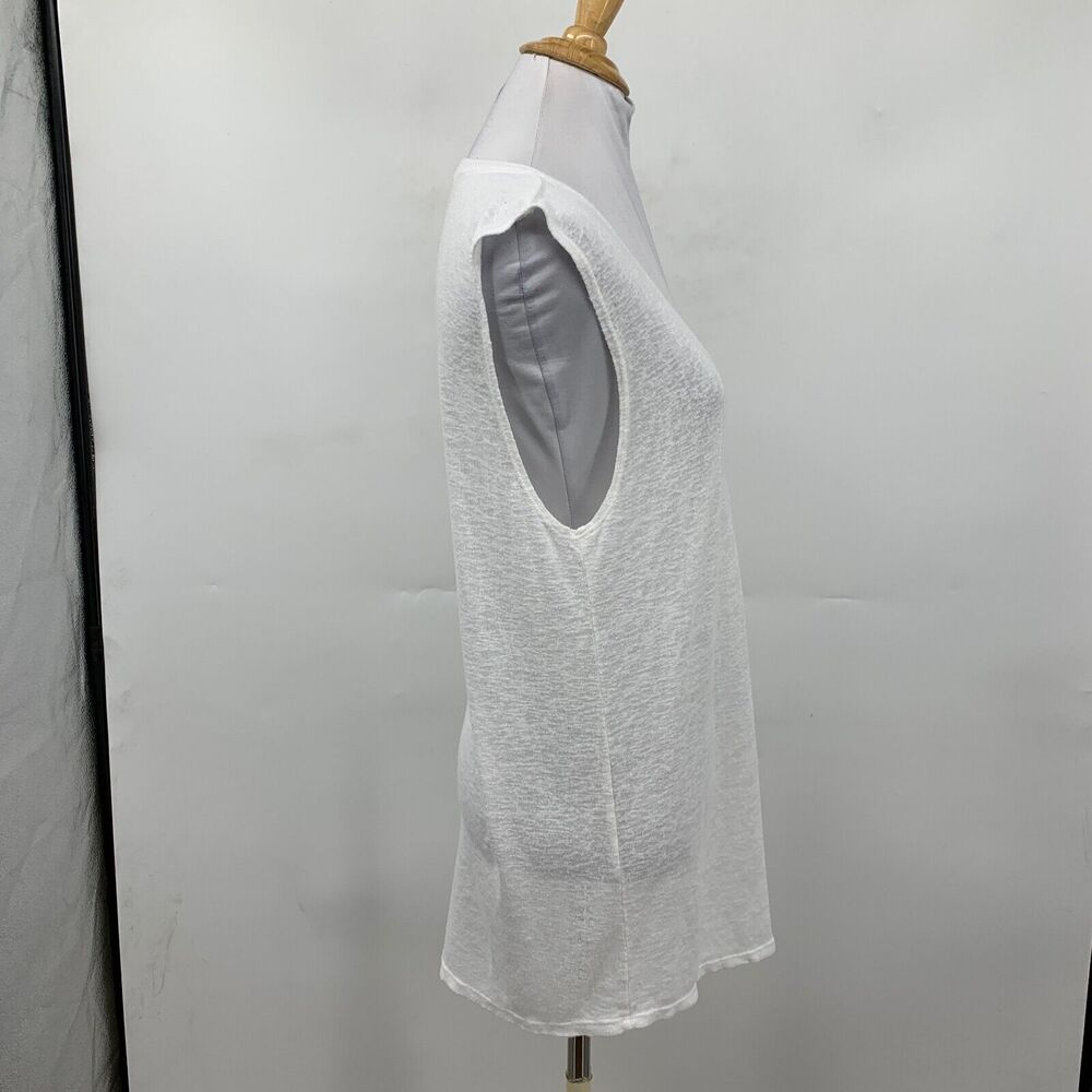 Rails Top Womens SP Petite Small White Semi Sheer Tunic Tank V Neck Sleeveless - Picture 3 of 11